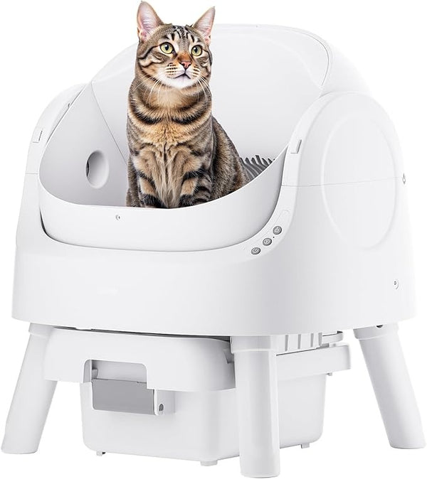 PetPivot AutoScooper 11 Open-Top Self-Cleaning Cat Litter Box，Odor-Free Waste Disposal includes Trash Bags